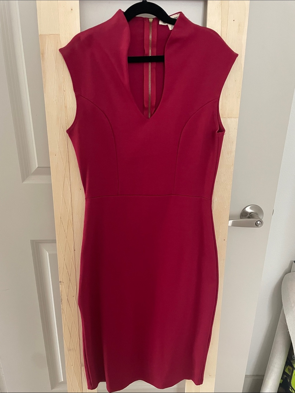 Rolla Coster Sleeveless V-Neck Midi Dress in Berry